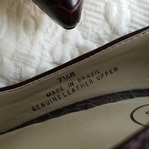 New Talbots Leather Croco Embossed Heels - Picture 10 of 12